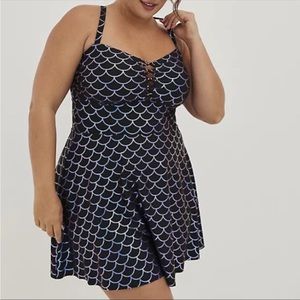 Brand New Torrid Swim Dress Peplum Mermaid CUTE!!! 14-16 1X size 1